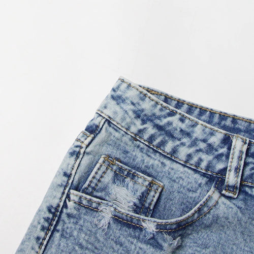 Load image into Gallery viewer, Hollow Out Shorts For Women High Waist Patchwork More Than A Pocket Denim Short Pants Female Fashion Style Clothing
