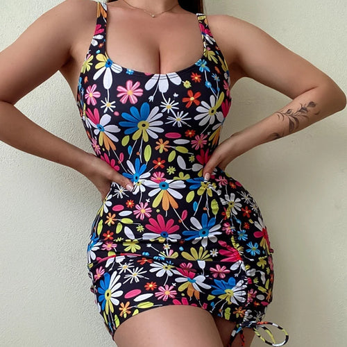 Load image into Gallery viewer, Print Sling Sexy High Waist Swimwear Summer Tankini Beach Wear Bathing Suit For Female Swim Dresses
