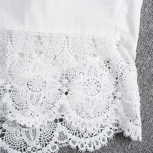 Load image into Gallery viewer, Women White Lace Hollow Out Big Size Elegant Blouse New Lapel Long Sleeve Shirt Fashion Tide Spring Autumn 2025 CPG2578
