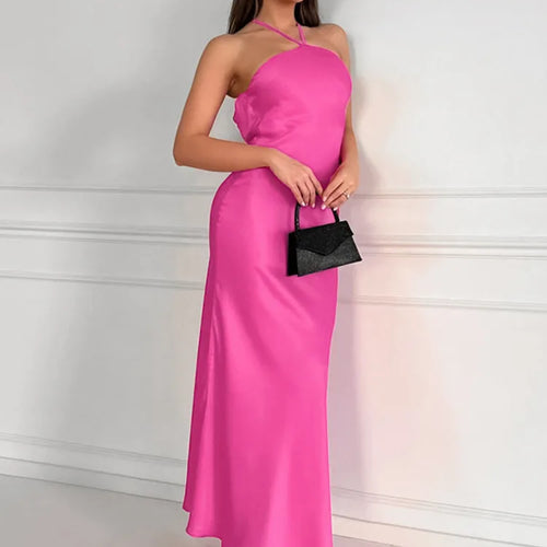 Load image into Gallery viewer, Sexy Backless Hanging Collar Dress For Women 2024 Summer New 2024 Sleeveless Fishtail Dress Holiday Party Evening Dress
