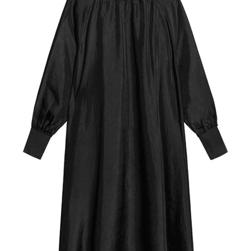 Load image into Gallery viewer, Women Gray Brief Long Big Size Elegant Dress New Turtleneck Long Sleeve Loose Fit Fashion Tide Spring Autumn 2025 1DH0252
