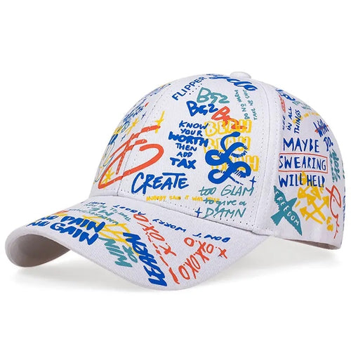 Load image into Gallery viewer, Graffiti Baseball Cap Fashion Personality Curved Summer Trendy Style Men and Women Personality Wild Cap Sun Hat
