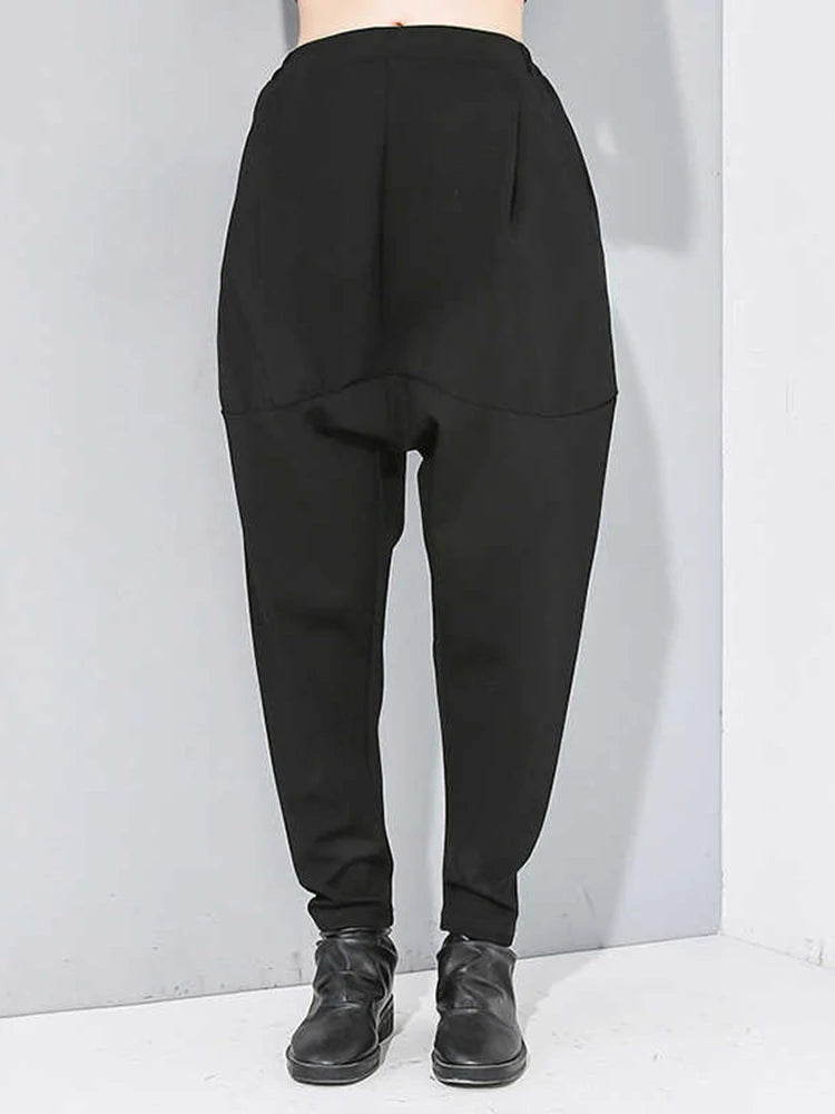 High Elastic Waist Black Leisure Long Harem Trousers New Loose Fit Pants Women Fashion Tide Spring Autumn 2025 1N479