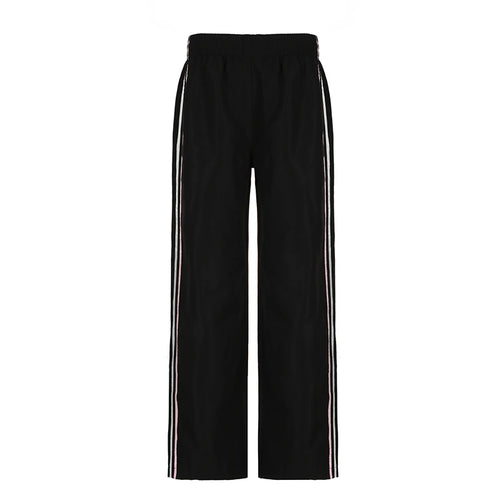 Load image into Gallery viewer, Streetwear Side Stripe Spliced Baggy Women Trousers Basic Harajuku Elastic Waist Casual Joggers Pants Straight Bottom
