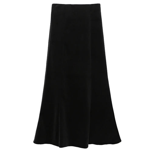 Load image into Gallery viewer, Autumn Winter French Vintage Black Velvet Fishtail Long Skirts Women's 2024 Elegant High Waist Festival Skirt Streetwear Popular
