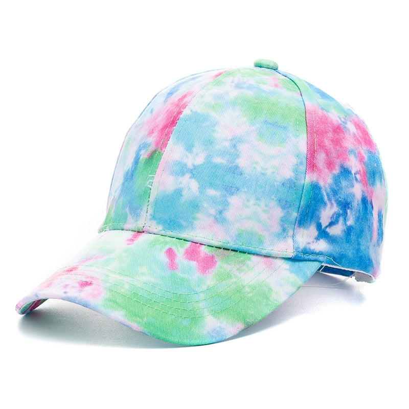 Outdoor Casual Tie Dye Caps For Women Rainbow Colorful Baseball Cap Female Fashion Streetwear Summer Hat