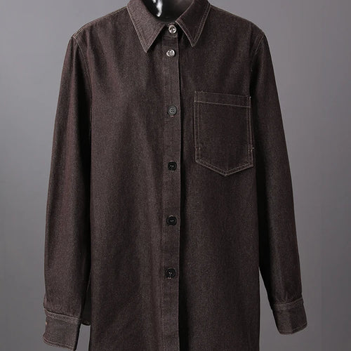 Load image into Gallery viewer, Big Size Denim Shirt Wide Leg Pants Two Piece Suit New Lapel Long Sleeve Women Fashion Tide Spring Autumn 2025 CPG2885
