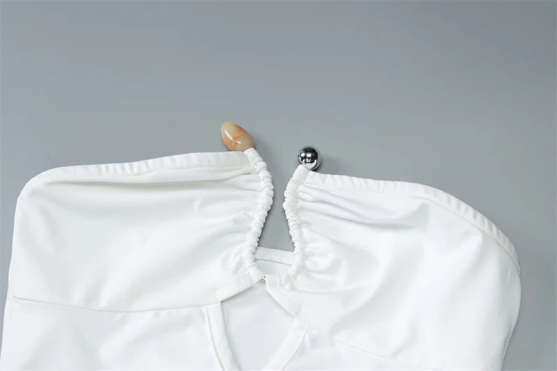 Strapless Hollow Out Sexy Maxi Dress Women Gown Summer New Off-shoulder Backless Sleeveless Beach Club Long Dress