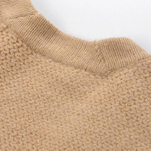 Load image into Gallery viewer, Temperament Spliced Button Knittiing Sweaters For Women V Neck Long Sleeve Patchwork Pockets Minimalist Loose Sweater Female
