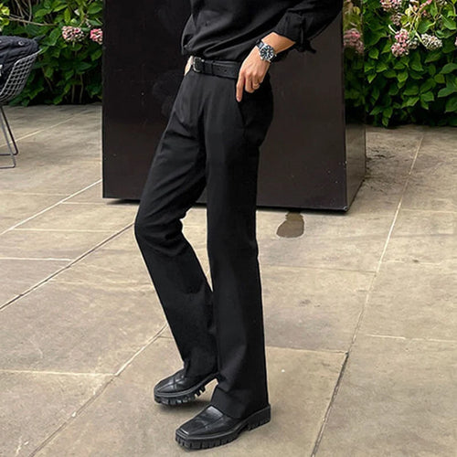 Load image into Gallery viewer, Business Casual Men&#39;s Suit Pants Solid Color Boot Cut Trousers Droop Straight Leg Male Trousers Simple Menswear New 9C8992
