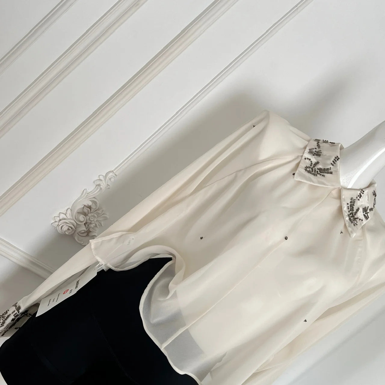 Autumn Beige Elegant Diamonds Shirt Women Clothing Vintage Fashion Long Sleeve Tops French Loose Casual Temperament Short Blouse