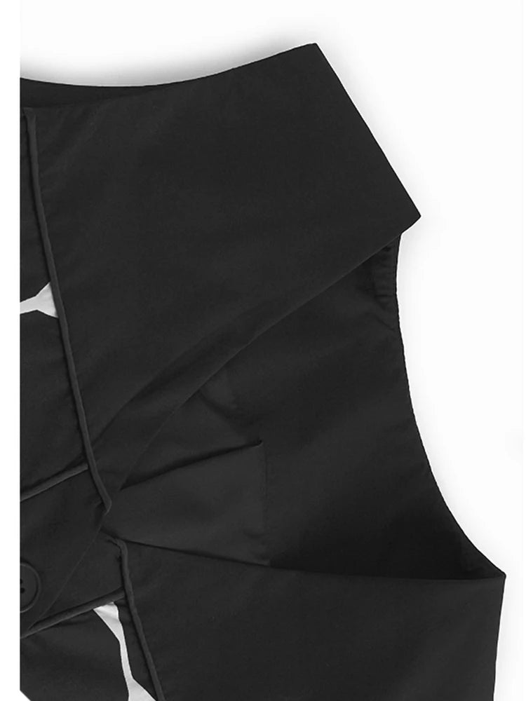 Big Size Black Dot Vest Wide Leg Pants Two Piece Suit New V-Neck Sleeveless Women Fashion Tide Spring Autumn 2025 1DJ1105