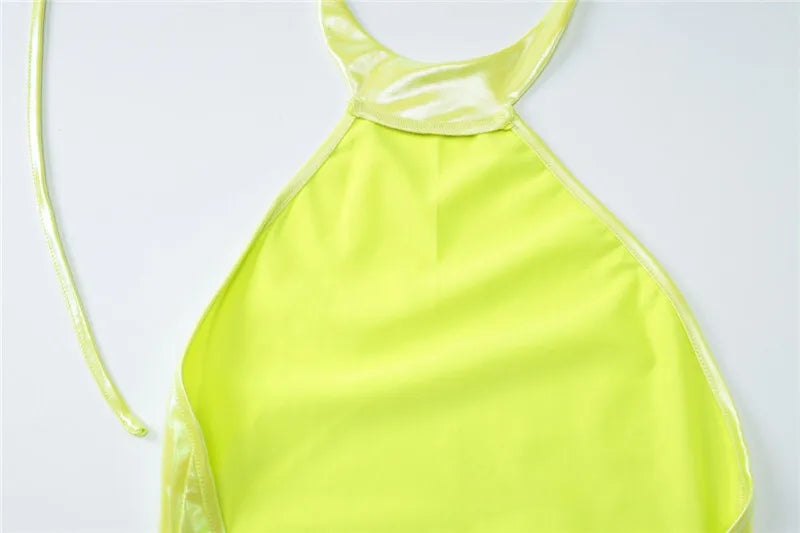 Halter Backless Bow Sexy Maxi Dress For Women Gown Fashion Shiny Sleeveless Lace-up Bodycon Club Long Dress Elegant