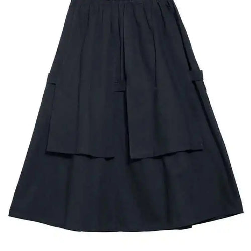 Load image into Gallery viewer, High Elastic Waist Black Layers Irregular Long A-line Half-body Skirt Women Fashion Tide New Spring Autumn 2025 1DH1082
