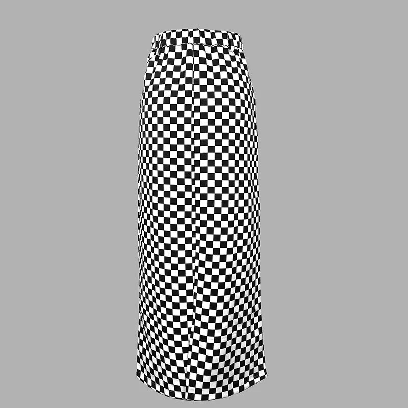 Fall Long Plaid Skirt for Women Winter Christmas Party Banquet Office Printed Vintage Classic Plaid Maxi Skirts Bottoms