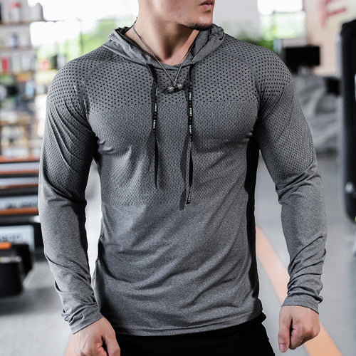 Load image into Gallery viewer, Mens Fitness Tracksuit Running Sport Hoodie Gym Joggers Hooded Outdoor Workout Athletic Clothing Muscle Training Sweatshirt Tops
