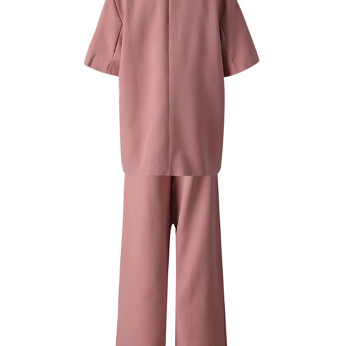 Load image into Gallery viewer, Big Size Green Blazer Wide Leg Pants Two Piece Suit New V-Neck Short Sleeve Women Fashion Tide Spring Summer 2025 CPG3079
