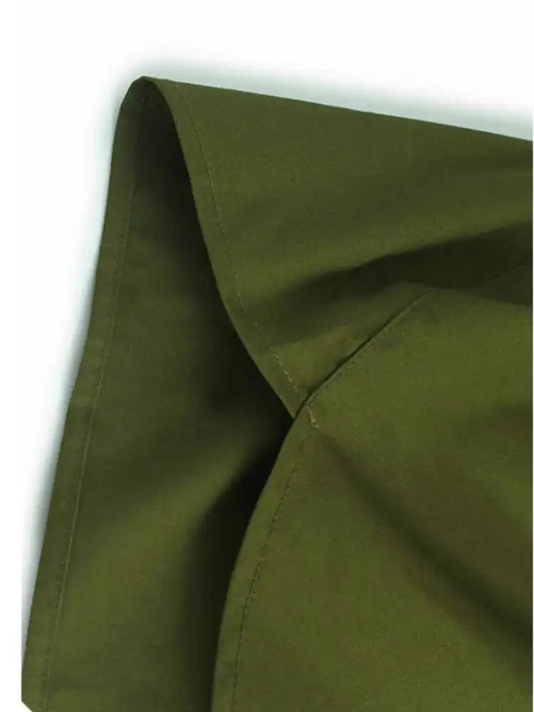 High Elastic Waist Green Denim Color-block A-line Half-body Skirt Women Fashion Tide New Spring Autumn 2025 1DJ0583