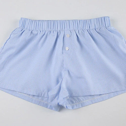 Load image into Gallery viewer, Striped Print Casual Shorts for Women Elastic Waist Fashion Button Bottoms Streetwear Chic Basic Y2K Loose Shorts
