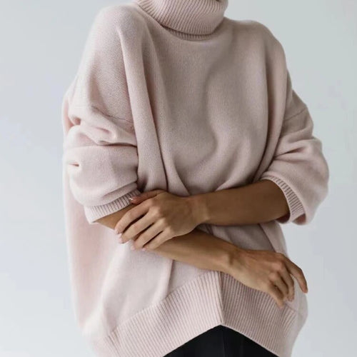 Load image into Gallery viewer, Loose Knitting Sweater For Women Turtleneck Long Sleeve Solid Minimalist Sweaters Female Fashion Spring Clothes
