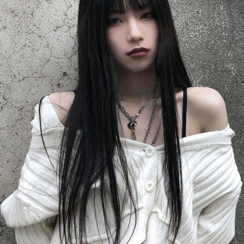 Load image into Gallery viewer, Harajuku Black White Sweater Cropped Cardigan Women Korean Fashion Streetwear Jumper Female Autumn Hoody Knitted Top
