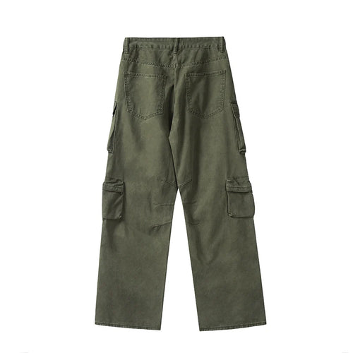 Load image into Gallery viewer, Men's Cargo Pants New American Male Loose Straight Toursers  Multi Pockets Wide Leg Bottoms Solid Color Spring 2025 9W1368
