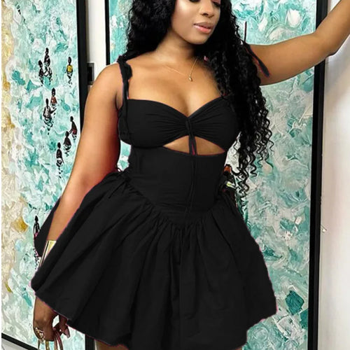 Load image into Gallery viewer, Sexy Sleeveless Satin Hollow Dress For Women 2024 Summer New  Wrapped Hip Dress Fashionable Elegant Slim Pleated Dress
