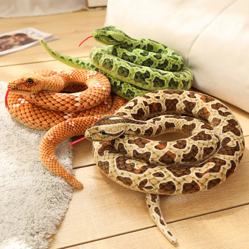 Load image into Gallery viewer, 1pc 200cm Giant Snakes Plush Toy Simulation Long Golden Python Stuffed Snake Plushie Pillow Children Boys Gift Home Decoration
