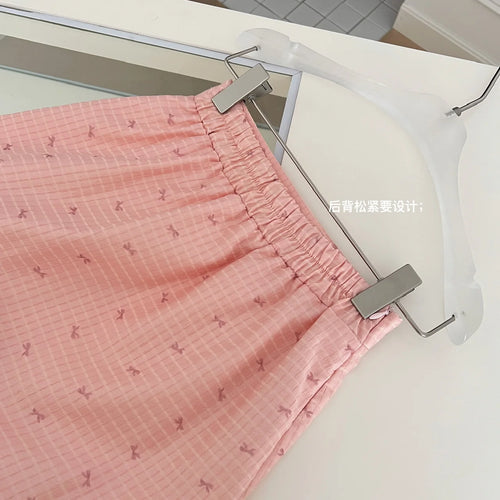 Load image into Gallery viewer, Summer Women Vintage Pink Button Sexy Off Shoulder Ruffles Sleeveless Short Tops High Waist Short Skirt 2025 Two-piece Set Trend
