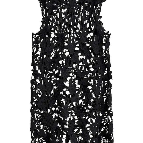 Load image into Gallery viewer, Women Black Lace Hollow Out Perspective Big Size Dress New Round Neck Sleeveless Fashion Tide Spring Summer 2025 1DJ0243
