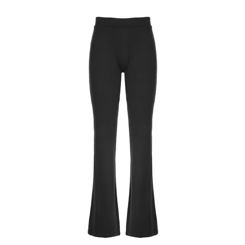 Load image into Gallery viewer, Casual Folds Black Skinny Gym Women Pants Streetwear Basic Flared Trousers High Waist Yoga Sweatpants Elastic Bottoms
