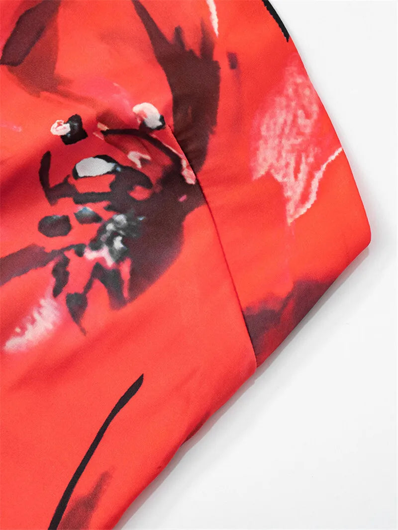 Strapless Floral Print Sexy Maxi Dress Women Gown Off-shoulder Sleeveless Backless A-line Club Long Dress Vestido