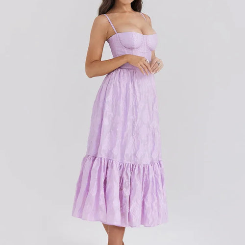 Load image into Gallery viewer, Sexy Spaghetti Strap Patchwork Long Dress Women New Summer Embroidered Skirt Slim Backless Party Club Evening Dress
