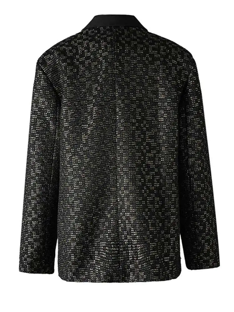 Women Black Brief Big Size Pocket Elegant Blazer New Lapel Long Sleeve Jacket Fashion Tide Spring Autumn 2025 CPG2601