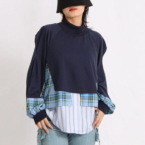 Load image into Gallery viewer, Hit Color Sweatshirts For Women Round Neck Long Sleeve Casual Loose Patchwork Button Sweatshirt Female Fashion 2023
