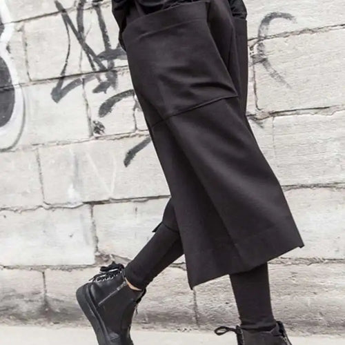 Load image into Gallery viewer, High Elastic Waist Black Pockets Iregular Pants New Loose Fit Trousers Women Fashion Tide Spring Autumn 2025 1DF4638
