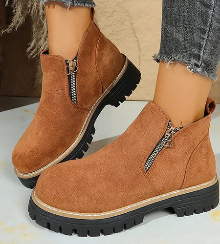 Boots 2025 New Autumn Winter Boots Women's Winter Shoes Zipper Ankle Boots Women Heels Botas Mujer Short Botines Shoes Woman