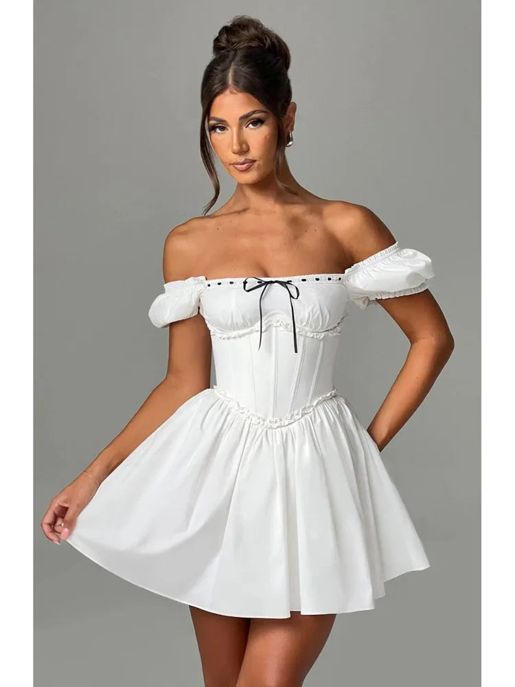 Elegant Sleeveless Tight Pleated Dress For Women Autumn 2024 New Sexy Backless Short Skirt Party Club Slim Evening Dress