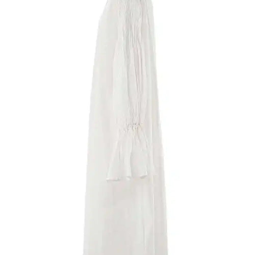 Load image into Gallery viewer, Women White Big Size Elegant Shirt Dress New Stand Collar Long Flare Sleeve Fashion Tide Spring Autumn 2025 CPDB216
