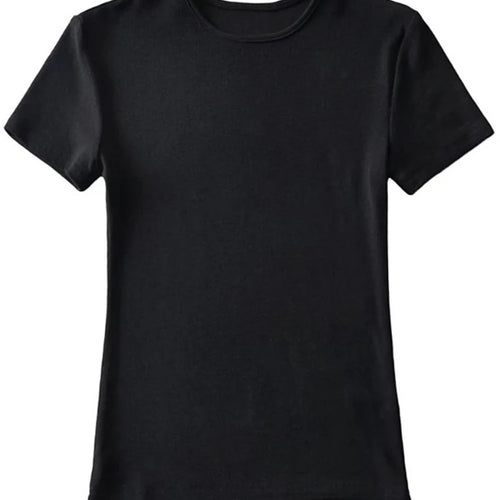 Load image into Gallery viewer, Casual Summer Woman Skinny Fit T-shirt Tight Short-Sleeve O-neck Tee Basic Solid Crop Tops T Shirt
