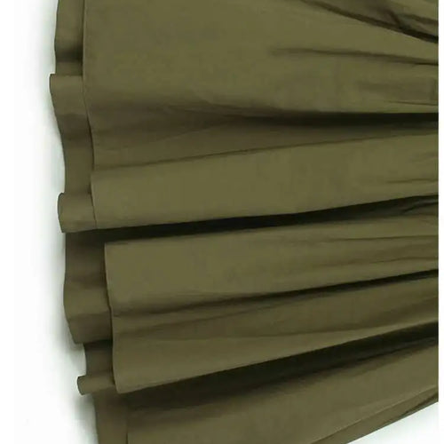 Load image into Gallery viewer, Women Army Green Pleated Hem Big Size Midi Dress New Round Neck Short Sleeve Fashion Tide Spring Summer 2025 1DJ0781
