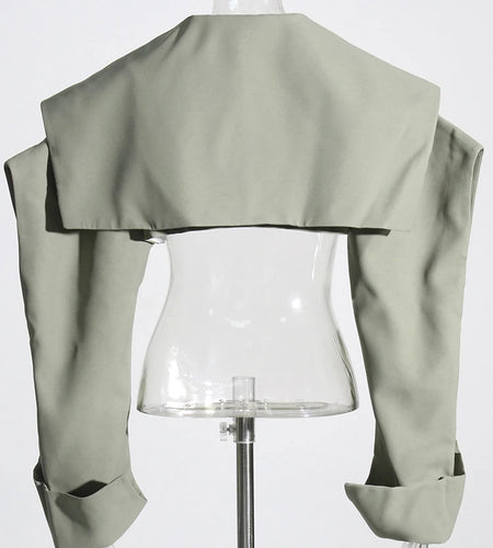 Solid Patchwork Button Casual Jackets For Women Sailor Collar Long Sleeve Minimalist Jacket Female Fashion Style