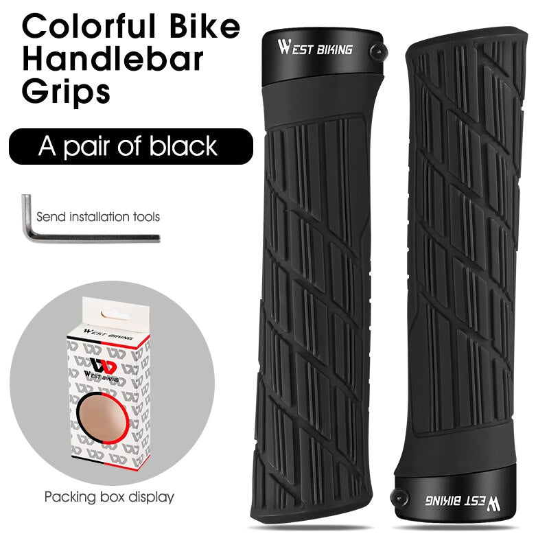 Bicycle Grips Soft Rubber MTB Road Bike Grips Shockproof Anti-Slip Handlebar Cover Colorful Cycling Handlebar Grips