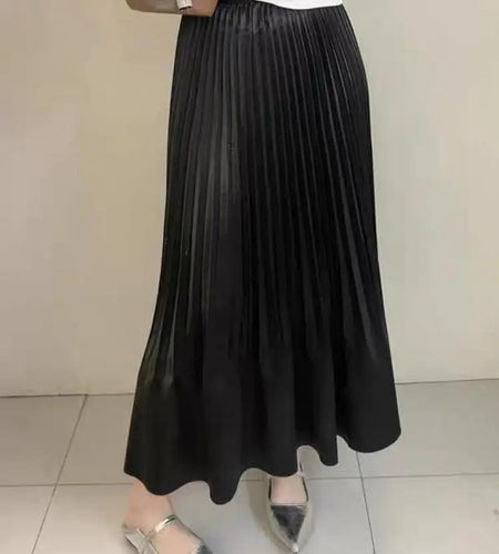Spring Summer French Fashion Black Elegant Sexy Club Pleated Long Skirts Women Grey High Waist Vacation Slim Wrap Hip Skirt 2025