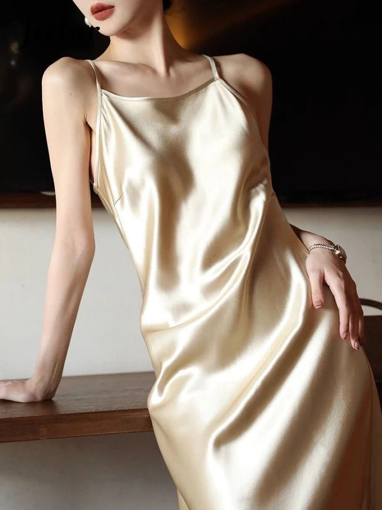 Pure Color Slash Neck Strapless Maxi Dress Autumn High Street Sexy Sleeveless Fashion Women's Dresses Evening Chic Dress