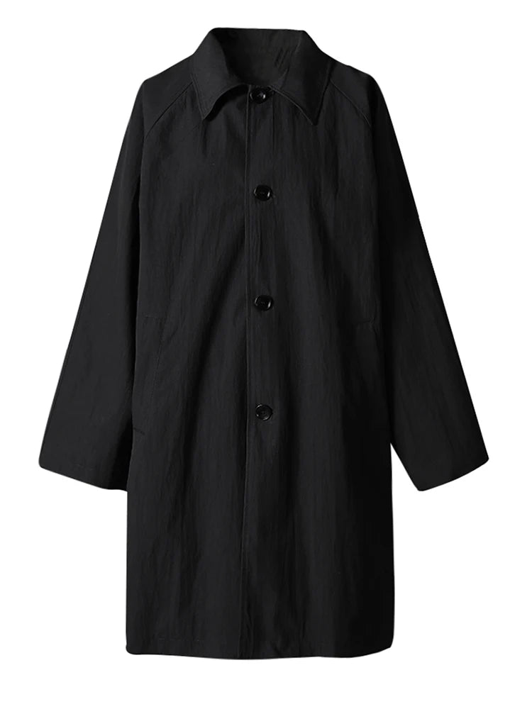 Women Khaki Metal Shaped Big Size Long Trench New Lapel Long Sleeve Windbreaker Fashion Tide Spring Autumn 2025 CPG2854