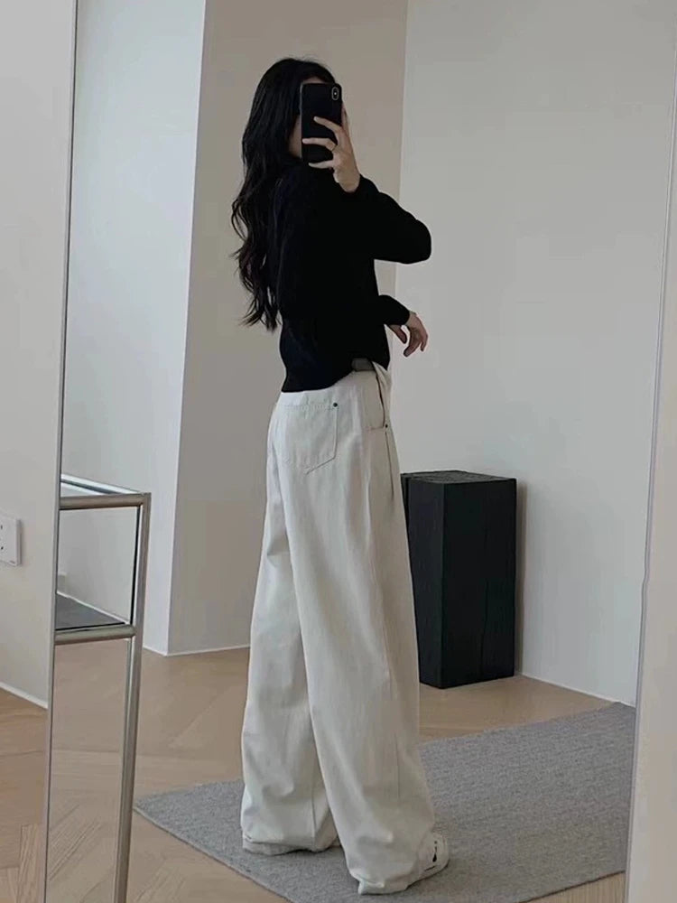 Y2k Aesthetics Fake Two Pieces Streetwear T-shirt Knitted Grunge Casual Loose Tshirt 2025 Autumn Harajuku Irregular Vintage Tops