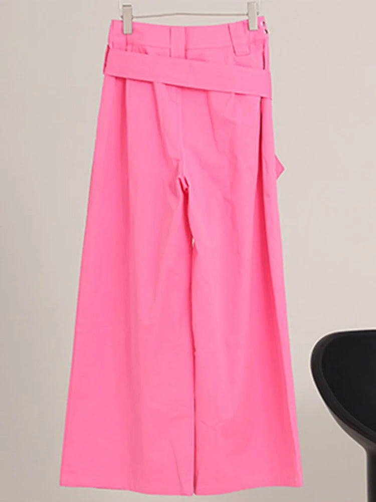 Korean Casual Wide Leg Pants For Women High Waist Solid Minimalist Loose Trousers Female Fashion Clothing