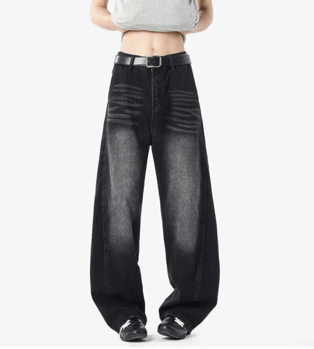 Men's Jeans New American Stylish Solid Color Straight Leg Handsome Trousers Loose Male Light Flared Pants Spring 9W1525