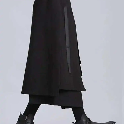 Load image into Gallery viewer, High Elastic Waist Black Irregular Ribbon Long Casual Half-body Skirt Women Fashion Tide New Spring Autumn 2025 JL233
